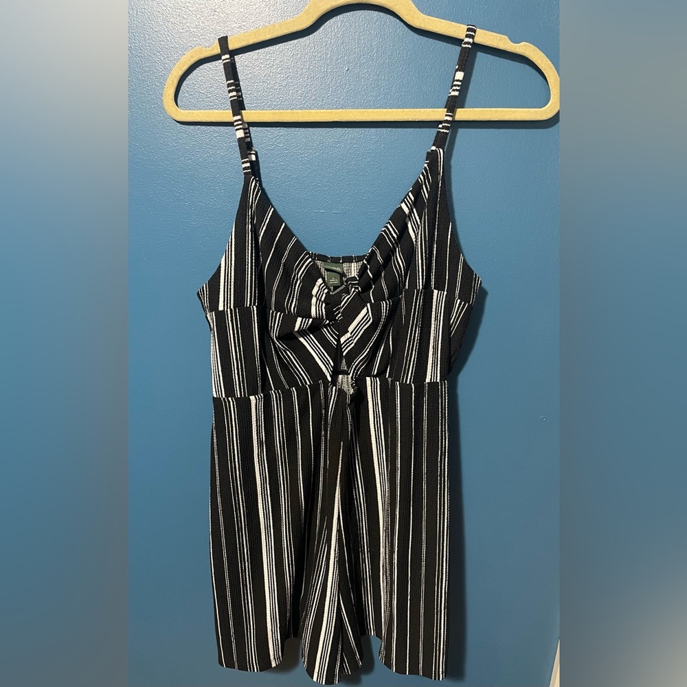 Wild Fable Black and White Striped Romper